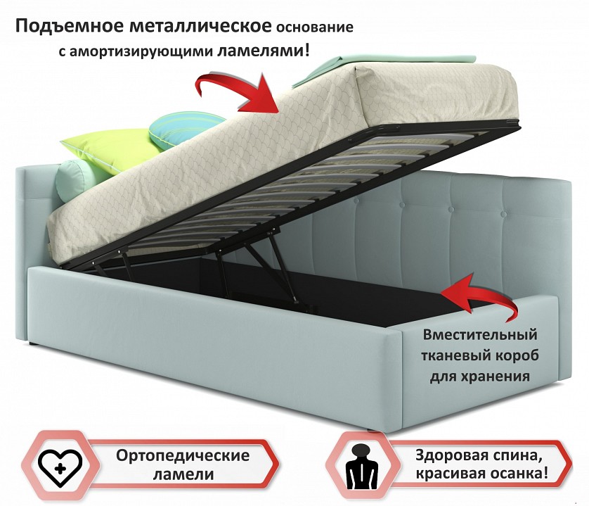 Кровать односпальная Bonna с матрасом Promo B Cocos 2000x900