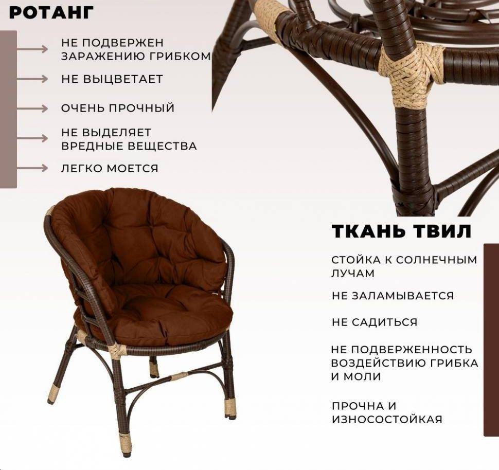 Комплект кофейный из искусственного ротанга "Багама" 2+1