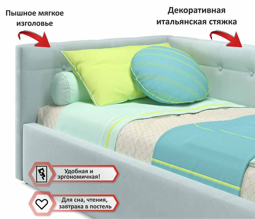 Кровать односпальная Bonna с матрасом Promo B Cocos 2000x900