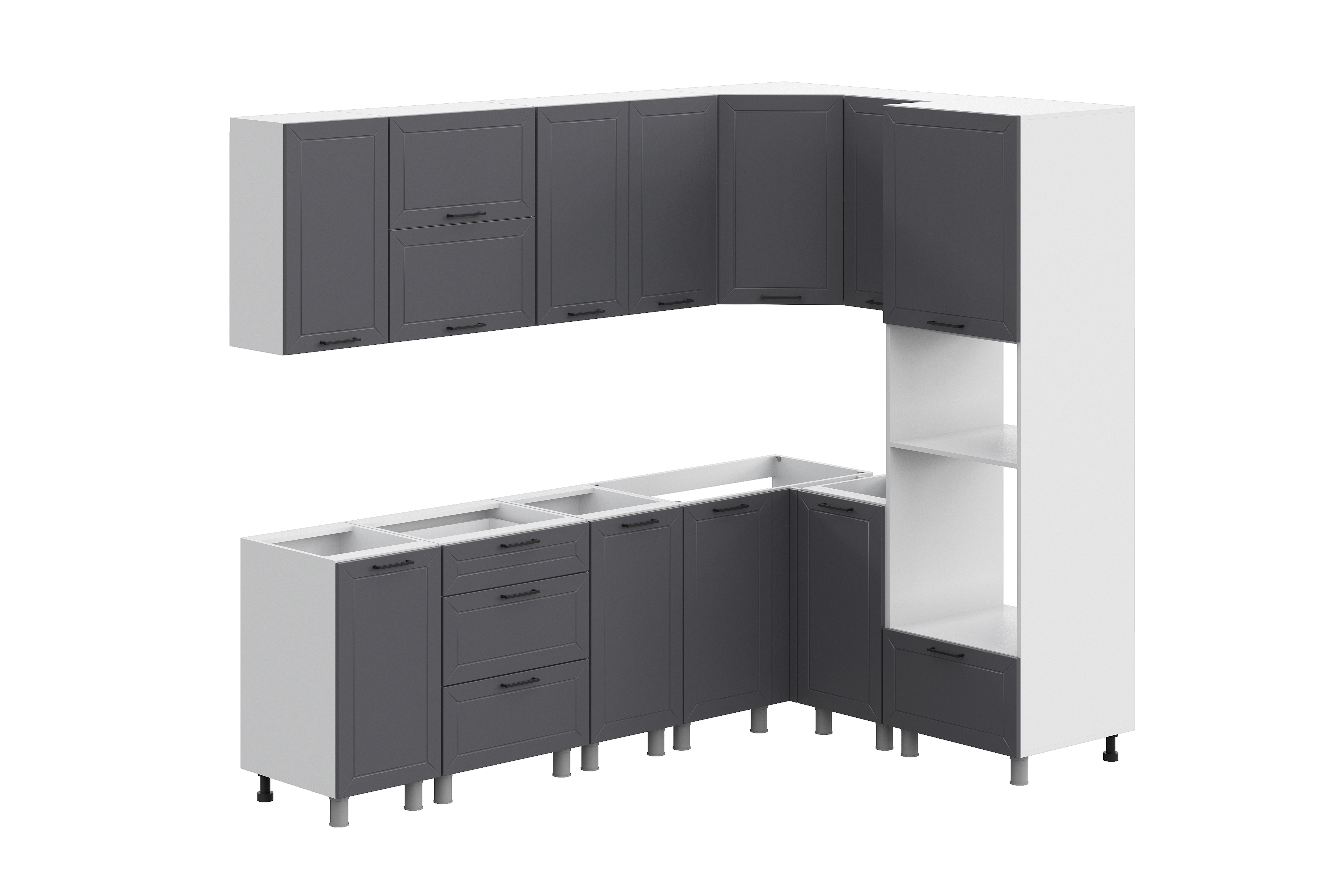 КГ Угловой Вектор 240*100 Графит (со столешницей, сонома, 26) в.27