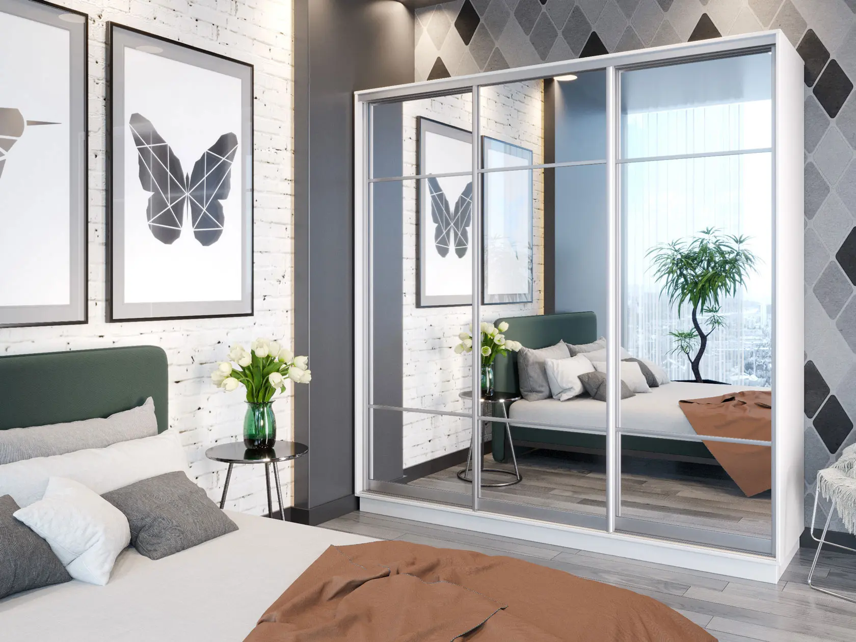 Шкаф-купе Маршал Лайт 22, 24, 34, 36, 58, 60, Двери 11+11+11