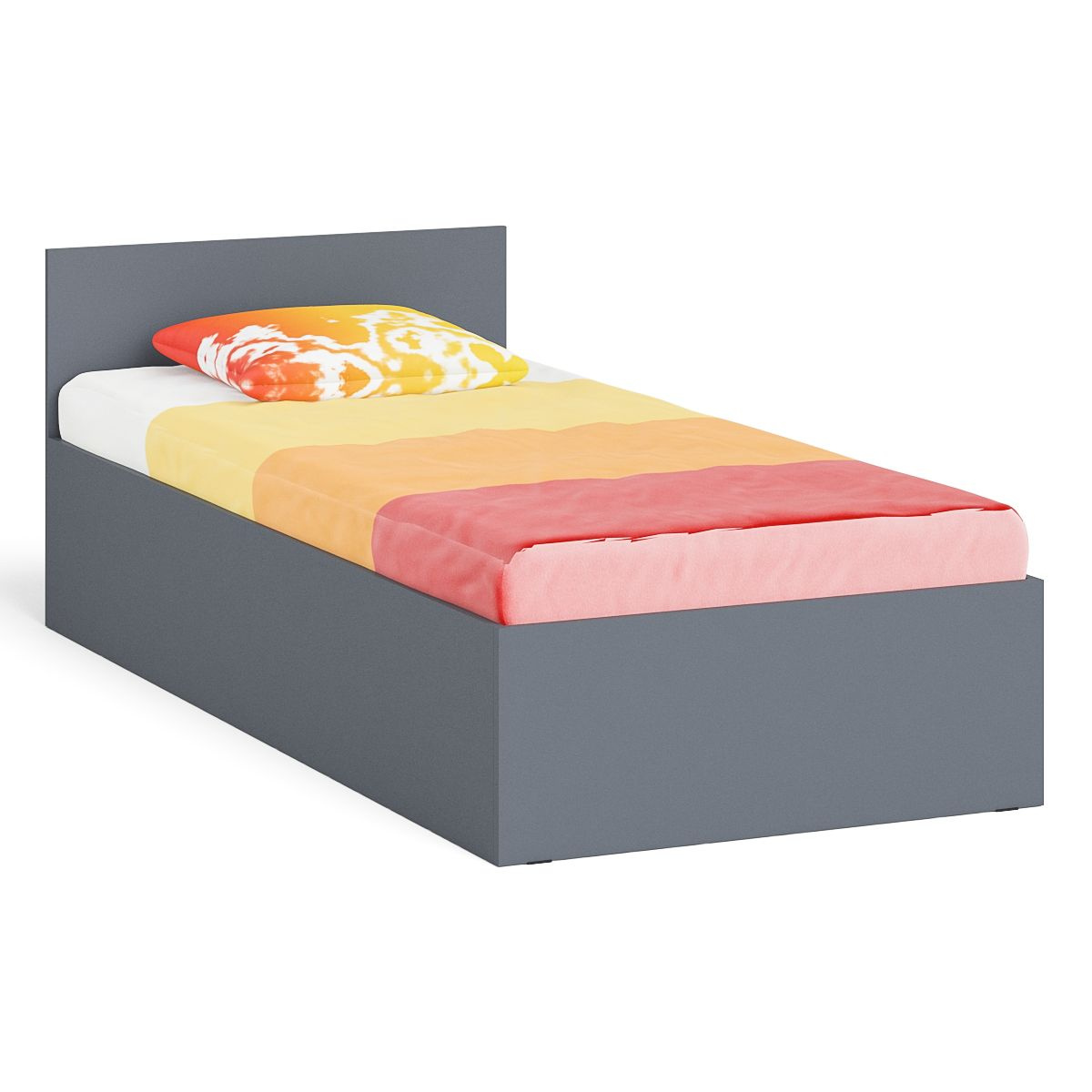 Мори Кровать 0900, цвет графит, ШхГхВ 93,5х203,5х70 см., сп.м. 900х2000 мм., без матраса, основание есть