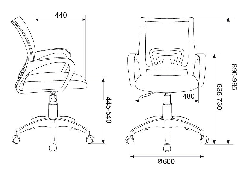 Кресло компьютерное CH-W695NLT/OR/TW-961
