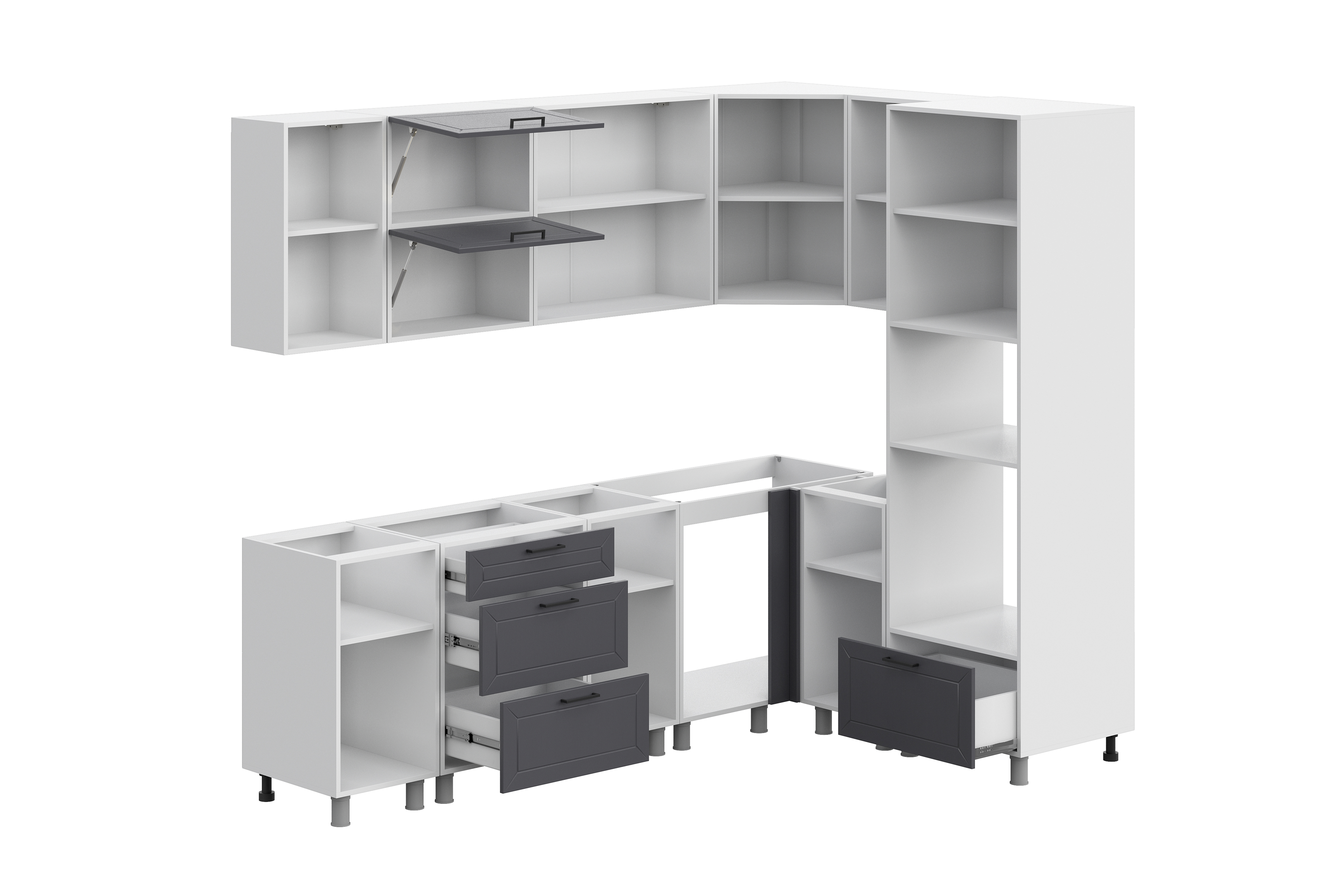 КГ Угловой Вектор 240*100 Графит (со столешницей, сонома, 26) в.27